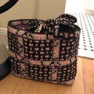 Vera Bradly travel tote. Like new. Pink elephants